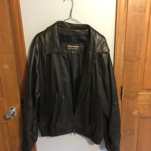 men’s L real leather coat